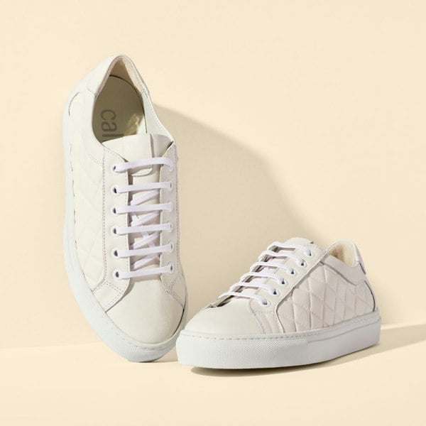 white quilted trainers for bunions