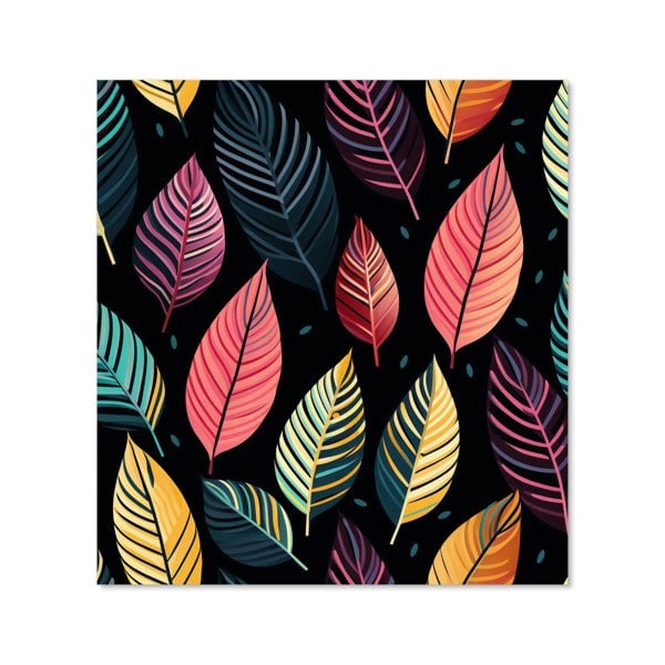 Warren Reed - Designer Colourful Leaves Pattern Kitchen Splashback