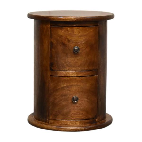 Artisan Furniture Solid Wood Mini Chestnut 2 Drawer Drum Chest