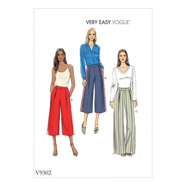 Vogue Sewing Pattern 9302, Trousers for Women, All Sizes in One Envelope - Easy