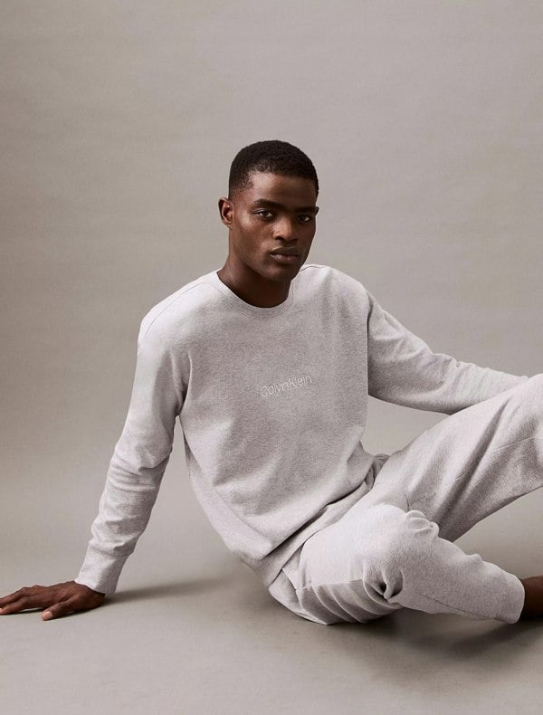 Calvin Klein MODERN TERRY Mens Sweatshirt Grey Heather