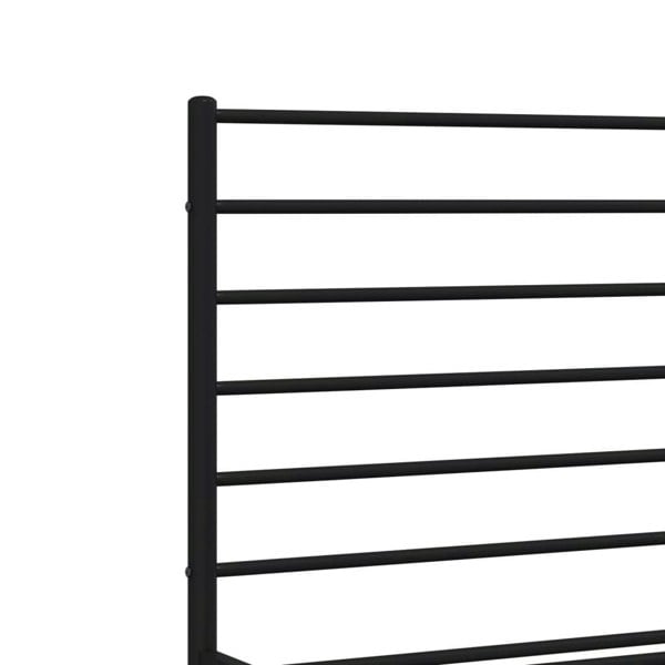 Berkfield Metal Bed Frame with Headboard Black 120x200 cm