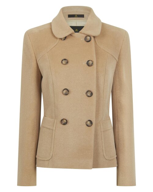Myles Anthony Macadamia Reefer Style Wool & Cashmere Jacket - 10