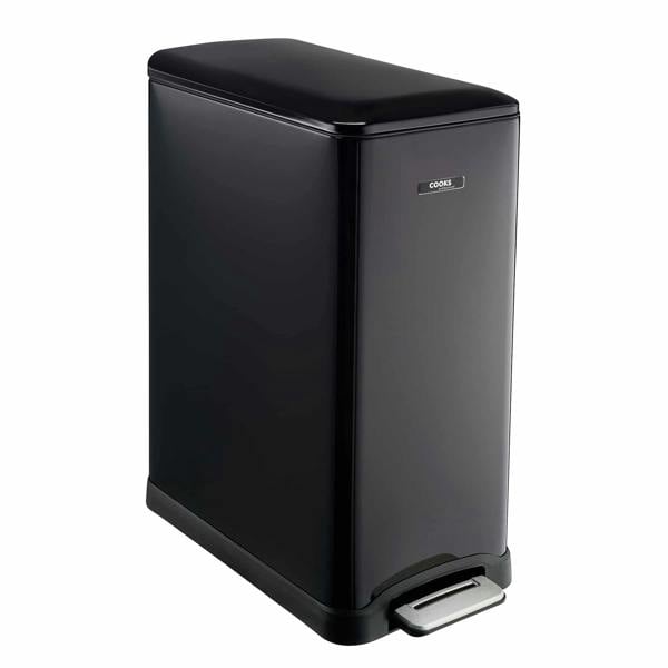 Cooks Professional 50L Dual Recycling Slimline Pedal Bin | Black