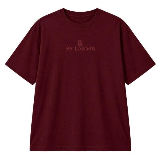 By Lanvin Embroidered Central Logo Burgundy T-Shirt