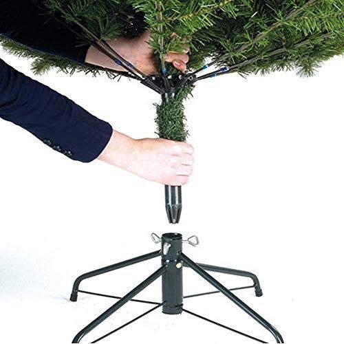 4ft to 12ft Black Artificial Christmas Trees with Hinged Branches and Metal Stand image 5