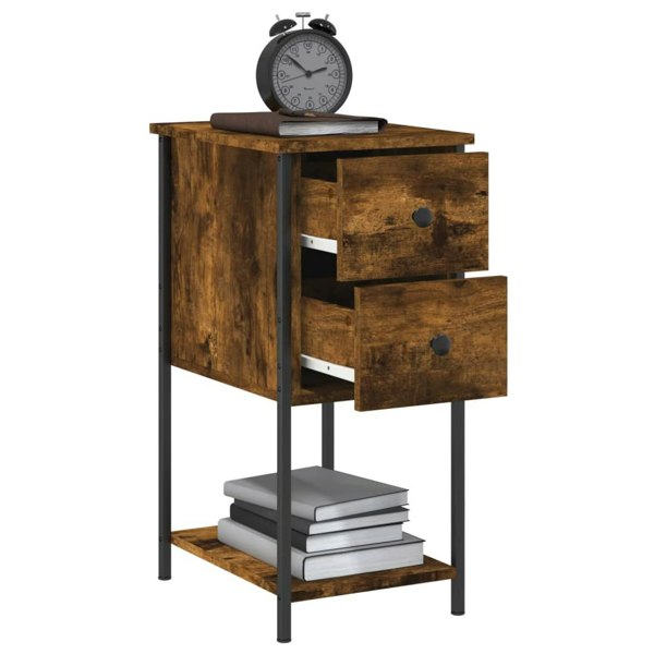 Berkfield Bedside Cabinets 2 pcs Smoked Oak 32x42x70 cm Engineered Wood
