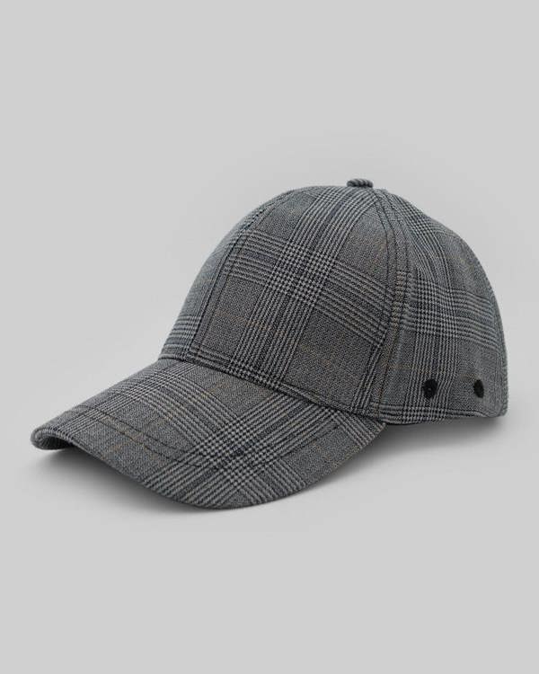 Steel & Jelly Grey Check Baseball Cap