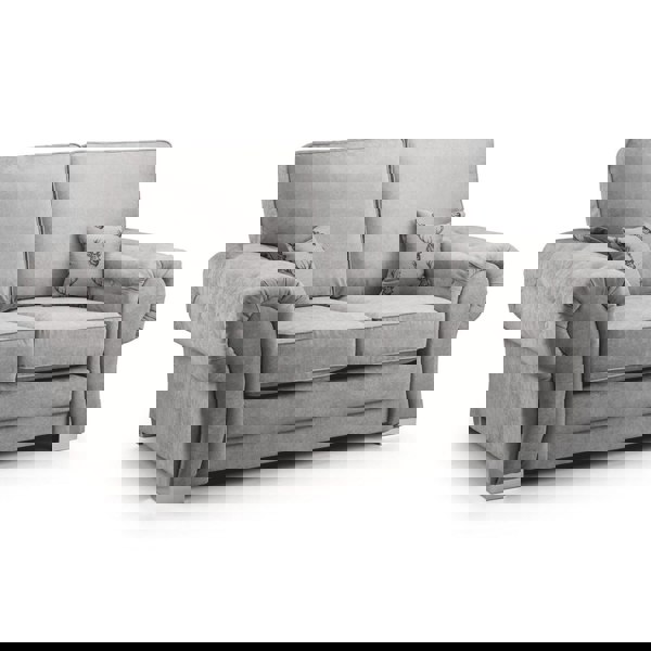 Milan Chesterfield Fabric 2 Seater Sofa - Full Back