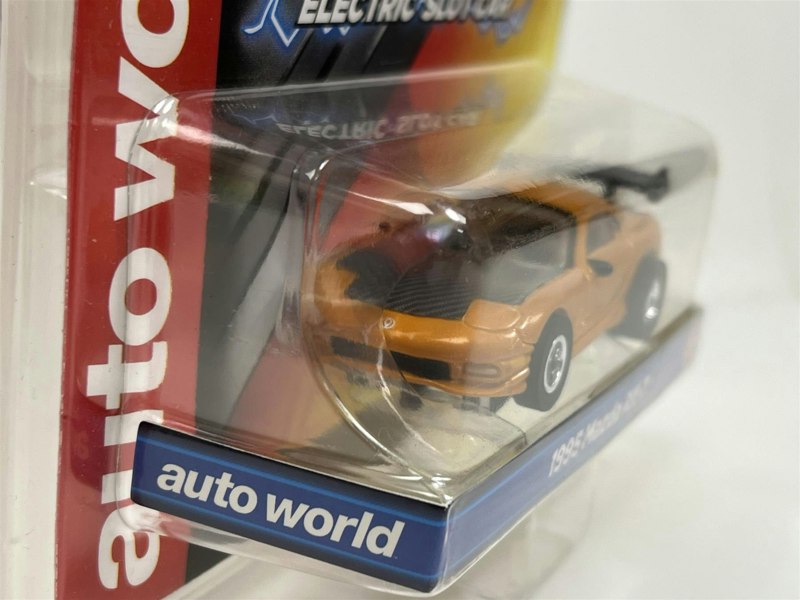 Auto World Slot Cars 1995 Mazda RX-7 Orange HO Scale Slot Car X Traction Auto World SC368-5