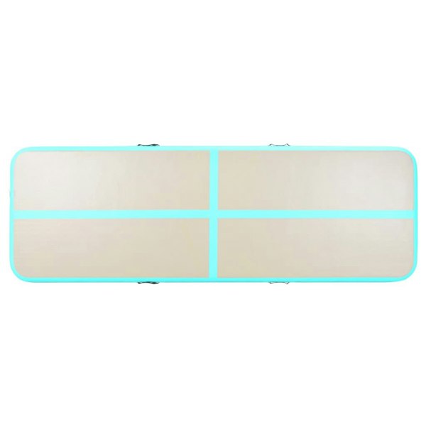 Berkfield Inflatable Gymnastics Mat with Pump 400x100x10 cm PVC Green