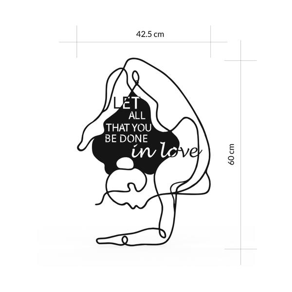 Decortie Do in love Modern Metal Wall Art Home Decorative Ornament, Black