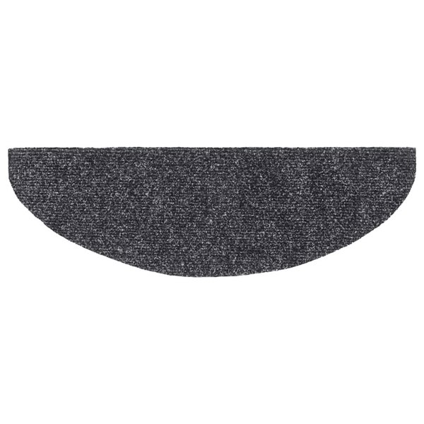 Berkfield 15pcs Self-adhesive Stair Mats Needle Punch 65x21x4cm Dark Grey