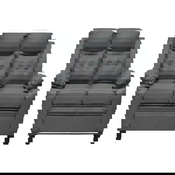 SQUAREBOXX Aura Leather 3+2 Seater Sofa in Grey