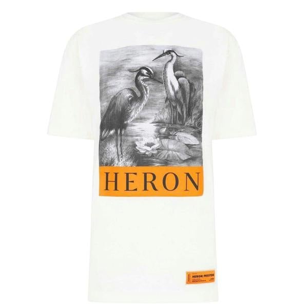 Heron Preston Womens/Ladies Logo Oversized T-Shirt - White/Black - 