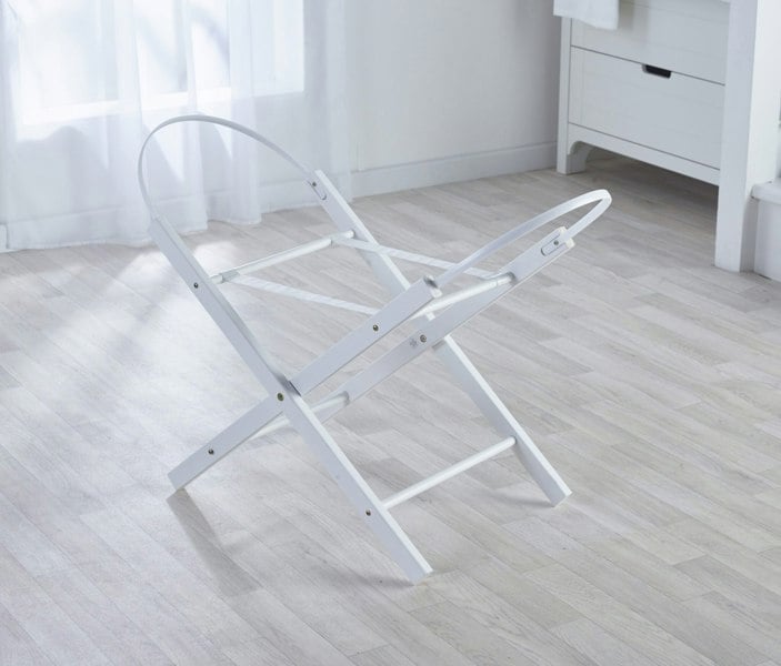 Kinder Valley White Dimple Palm Moses Basket with Folding Stand White