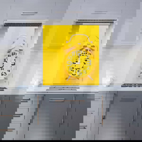 Warren Reed - Designer Yellow Alarm Clock Kitchen Splashback