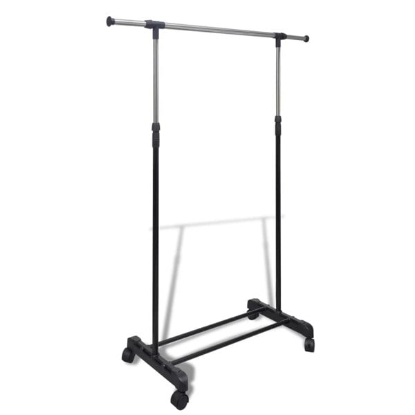 Berkfield Adjustable Clothes Rack 4 Castors 1 Hanging Rail