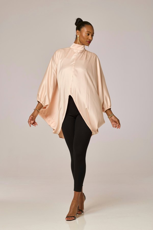 Lioness by TF Satin Peach Long Tunic