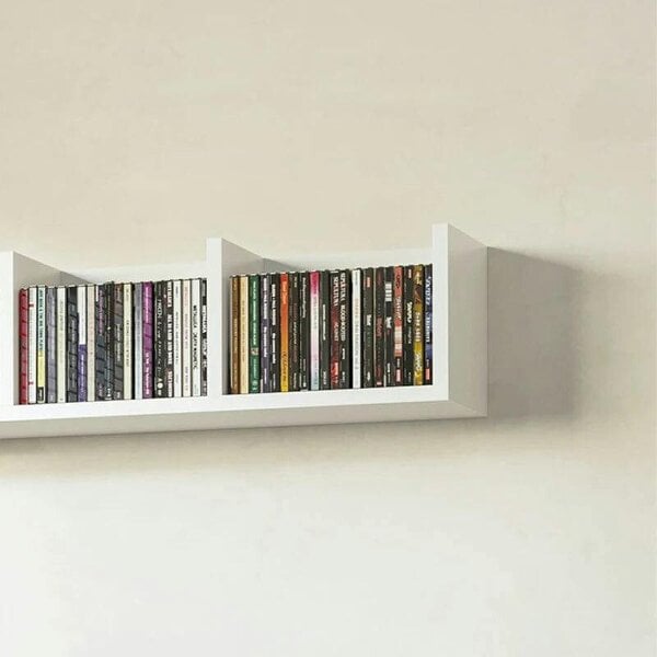 Bobobiy Wall Mount 84 CD / 56 DVD/Blu-ray/ Media Storage Rack 4 Cubes Wooden Shelf Organizer Unit Bookcase Display (White)