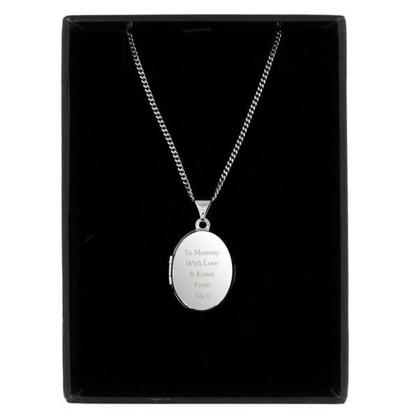 Personalised Sterling Silver Oval Locket Necklace - product in use