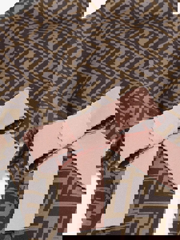 Fendi Kids Fendi Girls Neoprene FF Logo Bow Dress