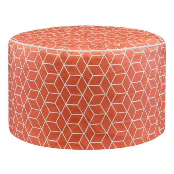 Gardenwize Outdoor Pouf Ottoman – Terracotta Cube Inflatable Footstool