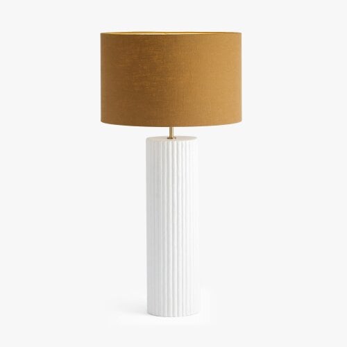 Wyld Haus Verona Ochre Ceramic Ribbed Ceramic Table Lamp
