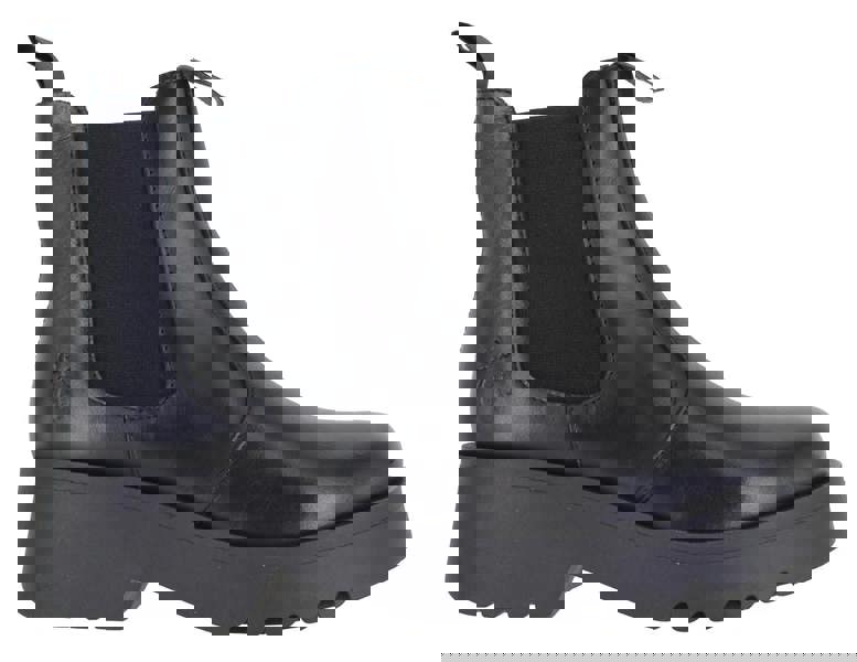 Fly London Medi Womens Wedged Heeled Chelsea Biker Ankle Boots