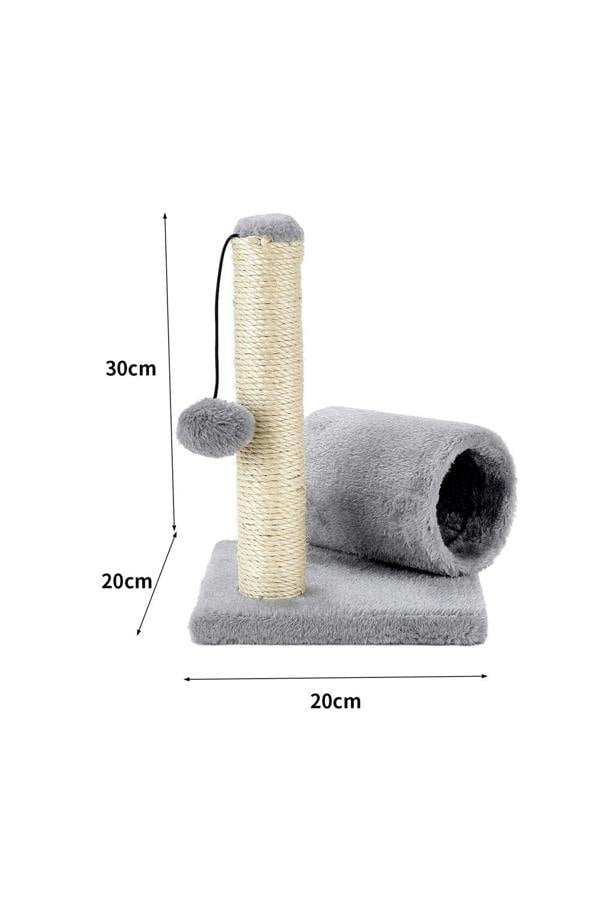 Living and Home Cat Scratching Post with Toys and Tunnel