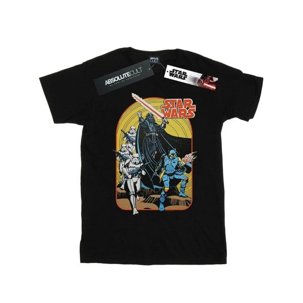 Star Wars Mens Vintage Comic Scene T-Shirt - Black