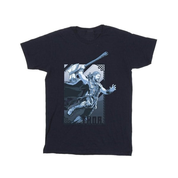 Marvel Boys Thor Love And Thunder Attack T-Shirt - Navy Blue