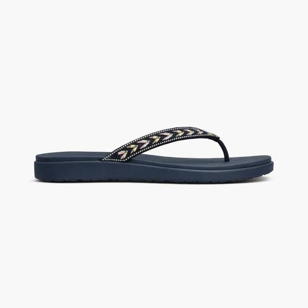 Skechers MEDITATION LUXE - CLASSIC ROM Toe-Post Sandals in Navy