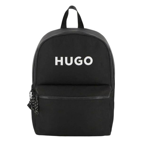 Hugo Lettering Print Nylon Logo Backpack - Black - 