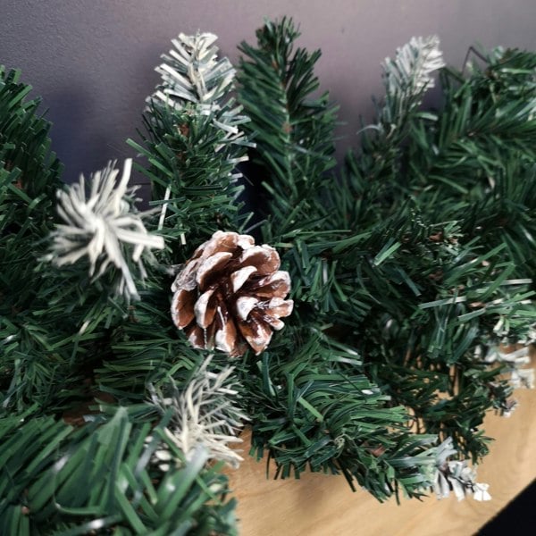 Samuel Alexander 2.7m Snow Tipped Christmas Garland with Pine Cones and Mixed Needles