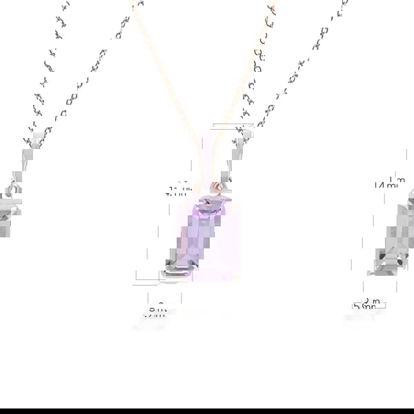 Gemondo Siberian Waltz Violet Enamel & Octagon Amethyst Pendant Necklace In Rose Gold Vermeil