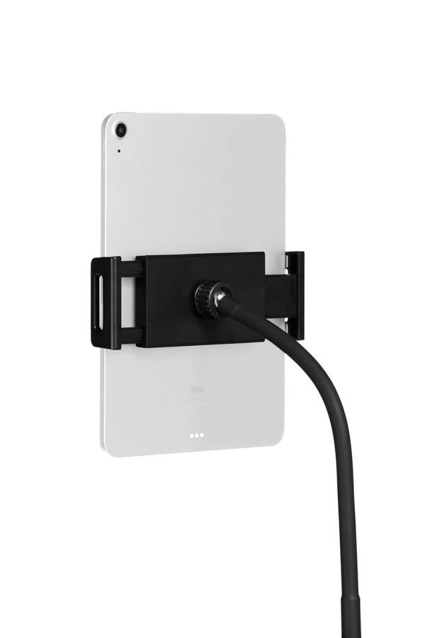 Durable TWIST Desk and Floor Gooseneck Tablet Phone Holder iPad Stands | Black