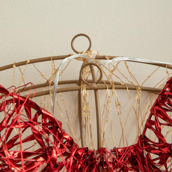Samuel Alexander 60cm Light Up Christmas Wreath with 2000 Warm White & Red LEDs