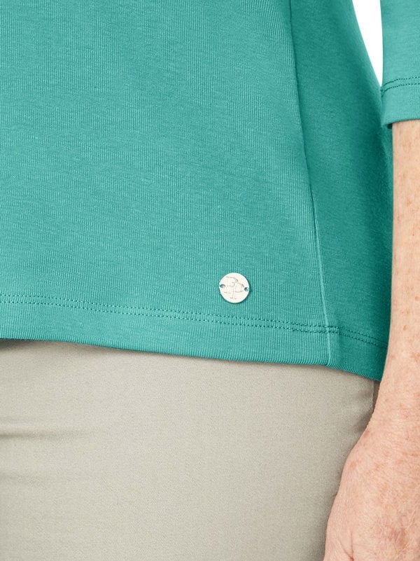 PennyPlain High Back V-neck Top - Sea Green