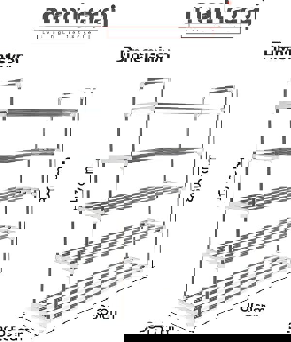 MANTRARAJ 5 Tier Heavy Duty Metal Shoe Quick Assembly Shoe Rack Shoe Storage Cabinet Holds Upto 20-25 Pairs