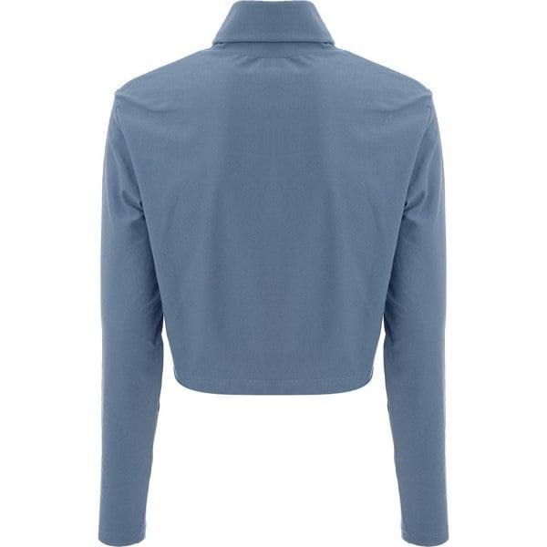 Reebok Womens Blue Pastel High Neck Crop Top