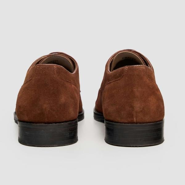 House Of Cavani Brera - Men's Brown Suede Classic Lace-Up Derby Shoes