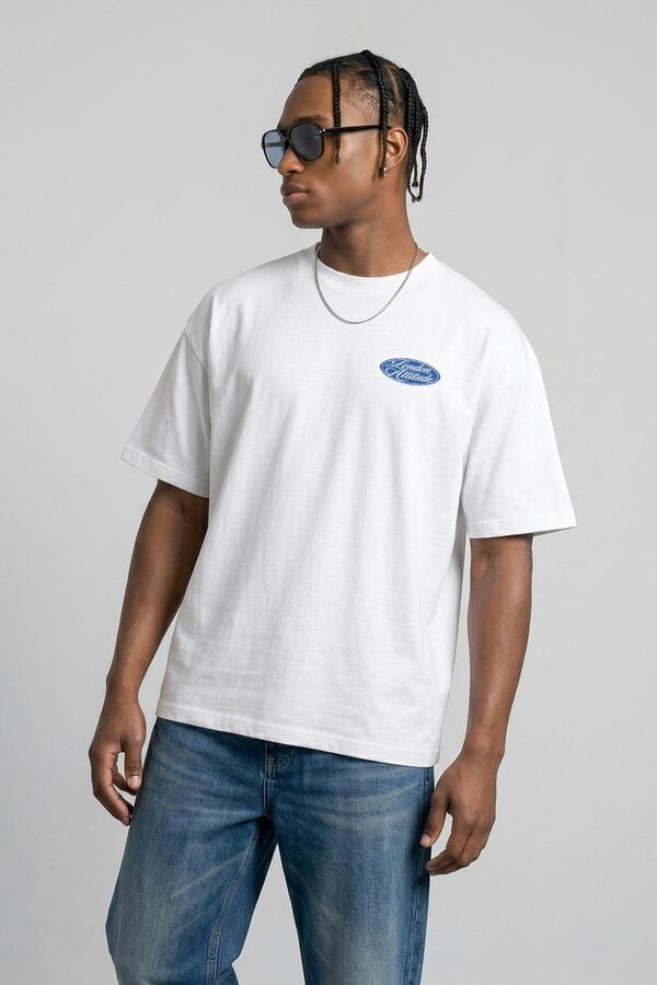 London Attitude Oversized  Vintage Motorsport Back Print T-Shirt