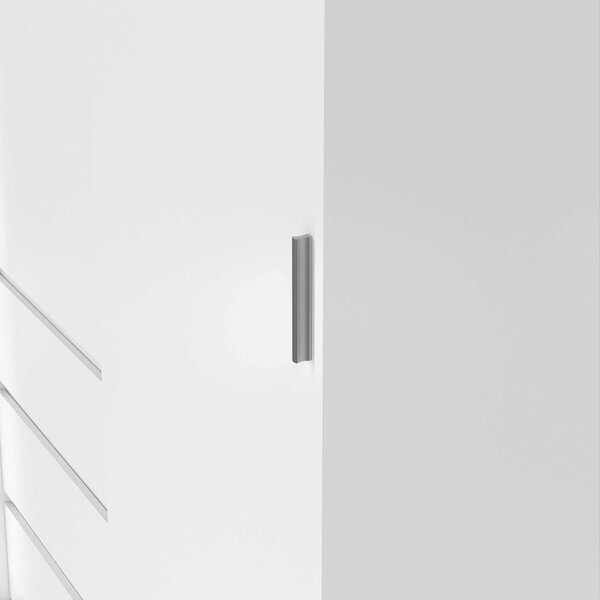 Wyld Haus Budapest White Wooden Wardrobe 2 Doors 3 Drawers