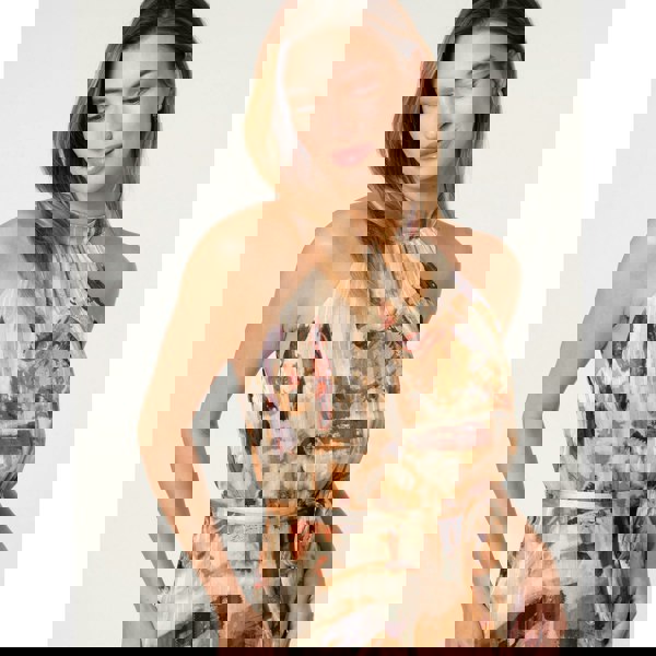 Blue Vanilla Halter Neck Belted Dress