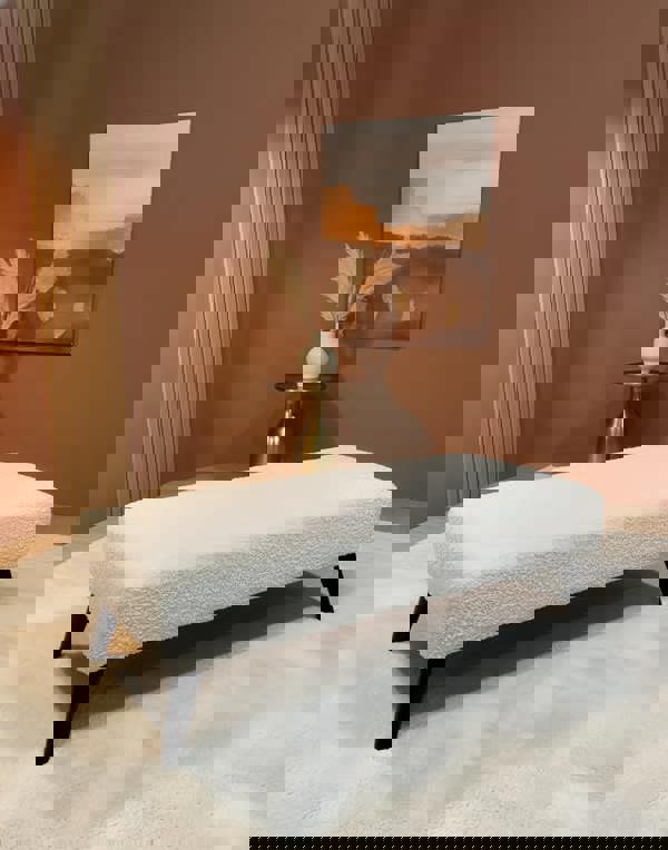 ISTOOLS Premium Teddy Bear Fluffy Creamy White Footstool Coffee Table Ottoman – Soft Plush, Stylish & Non-Storage