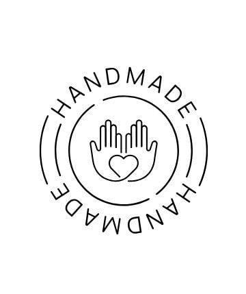 ET 9 Black 'Handmade' logo with a hand and heart design on a white background