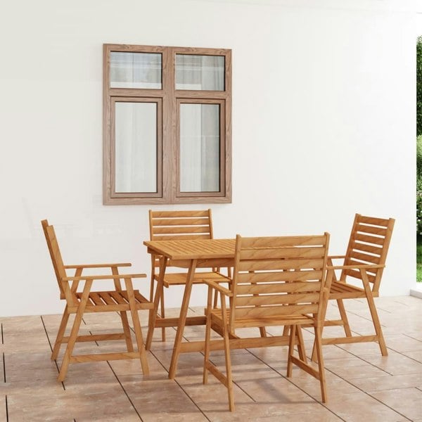 Berkfield 5 Piece Garden Dining Set Solid Acacia Wood