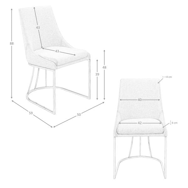 Angel Cerdá Grey Fabric Chair 4182