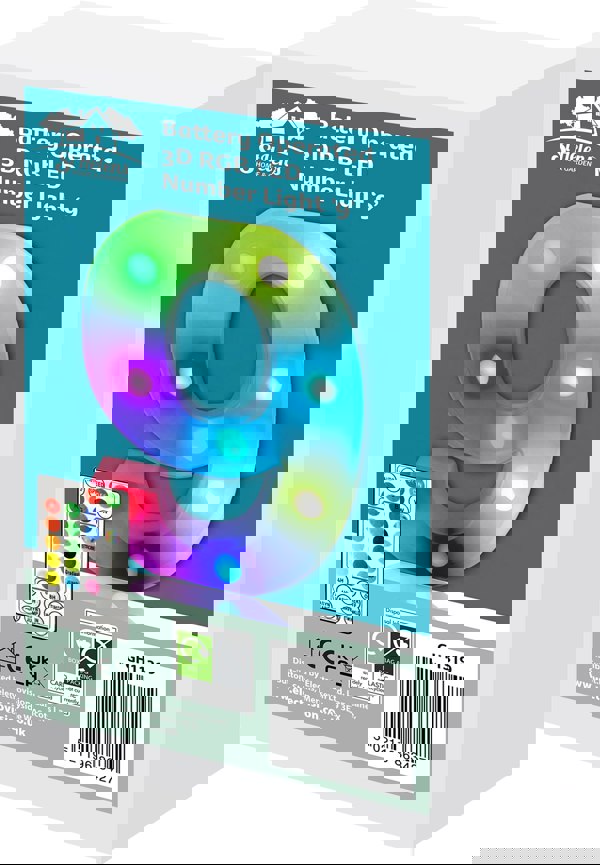 St Helens Battery Operated RGB Number With Remote Control Number 9